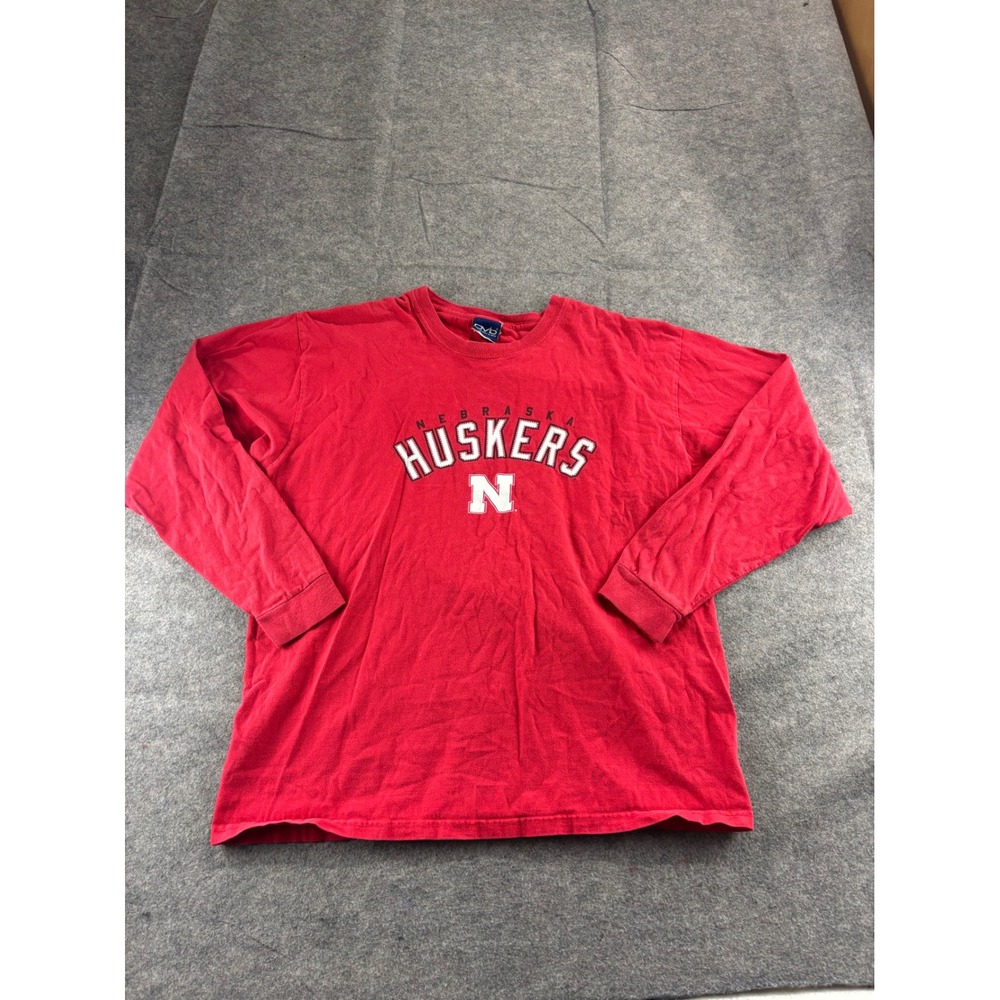 OVB Nebraska Huskers Long Sleeve T-Shirt Red Mens L NCAA College Graphic